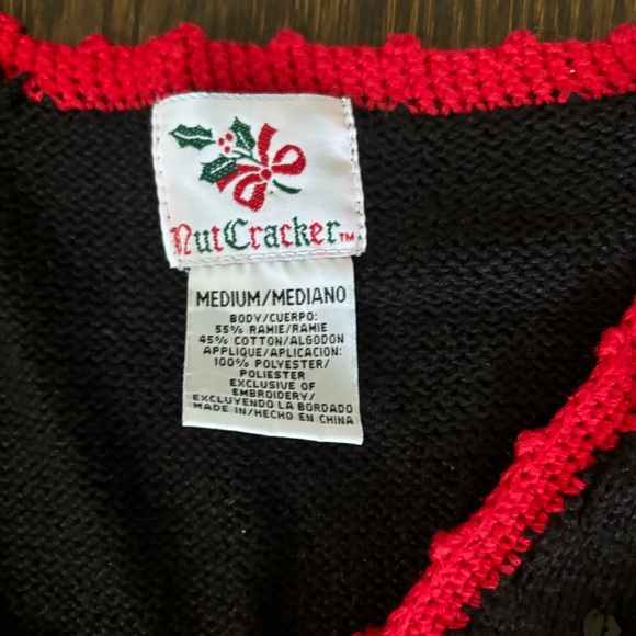 Vtg Nutcracker Womens Ugly Christmas Sweater Vest Size M Ginger Bread Ski Bear - Picture 2 of 11